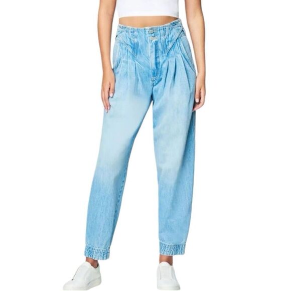 BLANK NYC Jeans WMNS 27 Blue Baggy Oversize Steal The Show Tapered Pleated Retro - Picture 15 of 15